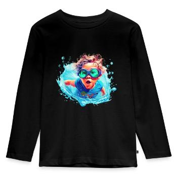 Boy in water - Kids' Premium Longsleeve Shirt - black - Front - AI Model Kid Male (0cm)