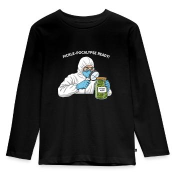 Pickle-pocalypse Ready ! - Kinder Premium Bio Langarmshirt - Schwarz - Vorne - AI Model Kid Male (0cm)