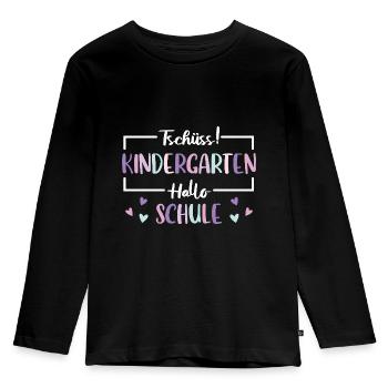 Kindergarten Abschied Schule Einschulung - Kinder Premium Bio Langarmshirt - Schwarz - Vorne - AI Model Kid Male (0cm)
