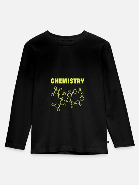 Chemie Molekuel - Kinder Premium Bio Langarmshirt - Schwarz