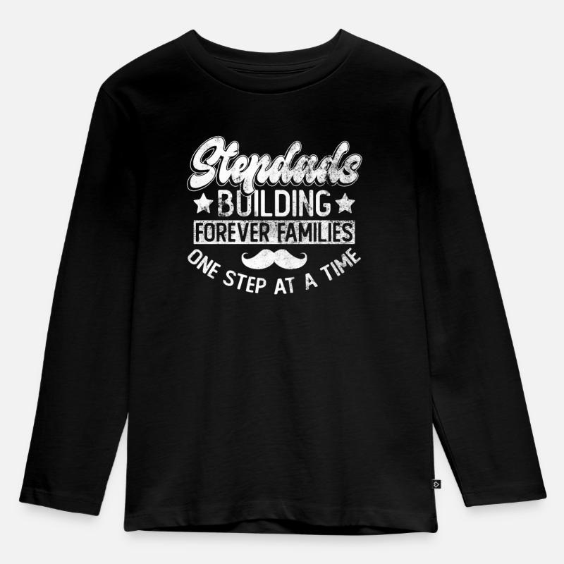 Stepfather Father's Day Stepdaddy Gift Quote - Kids' Premium Longsleeve Shirt - black