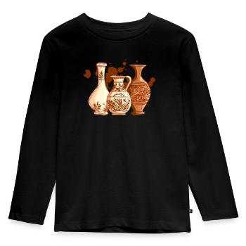 Pottery Vases - Pottery Ceramist - Kids' Premium Longsleeve Shirt - black - Front - AI Model Kid Male (0cm)