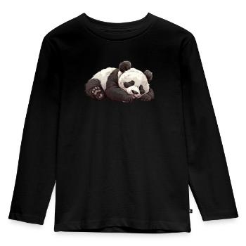 Panda Ours Endormi Panda Géant Japonais - T-shirt manches longues Premium Enfant - noir - Devant - AI Model Kid Male (0cm)