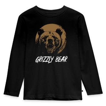 Grizzli Ours brun - T-shirt manches longues Premium Enfant - noir - Devant - AI Model Kid Male (0cm)