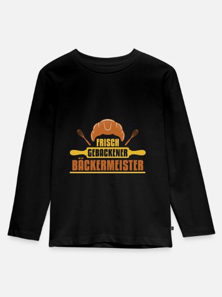 Bäcker Backen Konditor - Kinder Premium Bio Langarmshirt - Schwarz