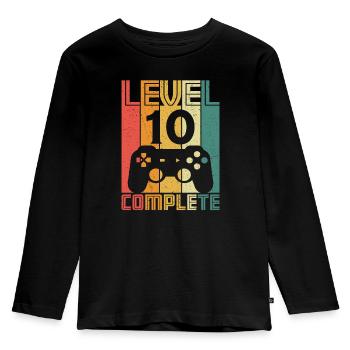 10. Geburtstag Gamer Level 10 Complete 10 Jahre - Kinder Premium Bio Langarmshirt - Schwarz - Vorne - AI Model Kid Male (0cm)