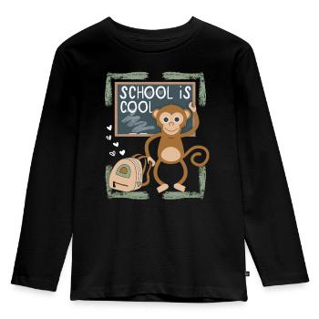 School, school enrolment, first graders, funny saying - Kids' Premium Longsleeve Shirt - black - Front - AI Model Kid Male (0cm)