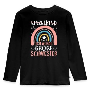Ich Werde Große Schwester - Kinder Premium Bio Langarmshirt - Schwarz - Vorne - AI Model Kid Male (0cm)