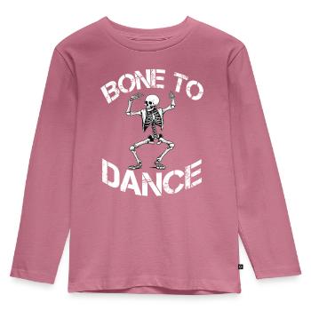 Bone To Dance Skelett Spruch - Kinder Premium Bio Langarmshirt - Mauve - Vorne - AI Model Kid Female (0cm)