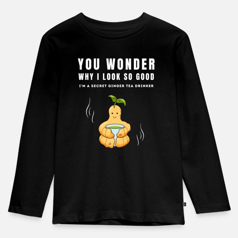 I'M A SECRET GINGER TEA DRINKER Ingwertee Ingwer - Kids' Premium Longsleeve Shirt - black