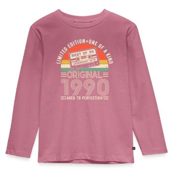 Vintage Birthday 1990 - Kids' Premium Longsleeve Shirt - mauve - Front - AI Model Kid Female (0cm)