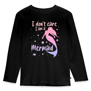 Meerjungfrau Fabel Meerjungfrauen Märchen - Kinder Premium Bio Langarmshirt - Schwarz - Vorne - AI Model Kid Male (0cm)