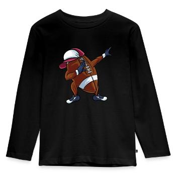Dabbing Football - Kinder Premium Bio Langarmshirt - Schwarz - Vorne - AI Model Kid Male (0cm)