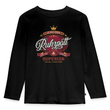 Ruhrpott Shirt - Auf Kohle geboren - Kinder Premium Bio Langarmshirt - Schwarz - Vorne - AI Model Kid Male (0cm)
