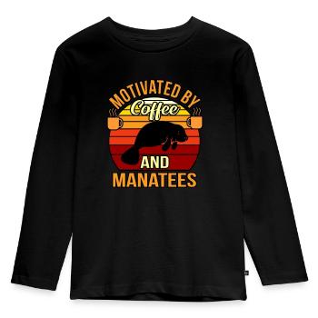 Seekuh - Kinder Premium Bio Langarmshirt - Schwarz - Vorne - AI Model Kid Male (0cm)