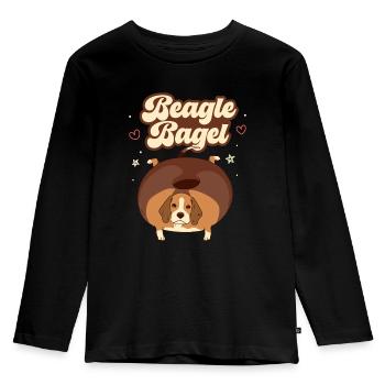 Beagle Bagel - T-shirt manches longues Premium Enfant - noir - Devant - AI Model Kid Male (0cm)
