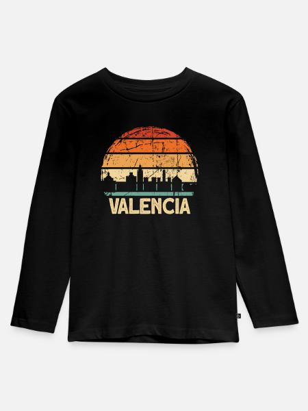 Valencia - Kinder Premium Bio Langarmshirt - Schwarz
