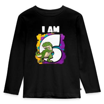 6. Geburtstag - Kinder Premium Bio Langarmshirt - Schwarz - Vorne - AI Model Kid Male (0cm)