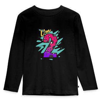 2. Geburtstag - Kinder Premium Bio Langarmshirt - Schwarz - Vorne - AI Model Kid Male (0cm)
