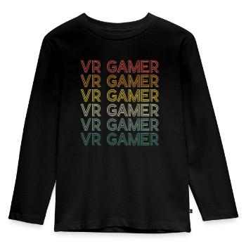 Cadeau VR de réalité virtuelle - T-shirt manches longues Premium Enfant - noir - Devant - AI Model Kid Male (0cm)