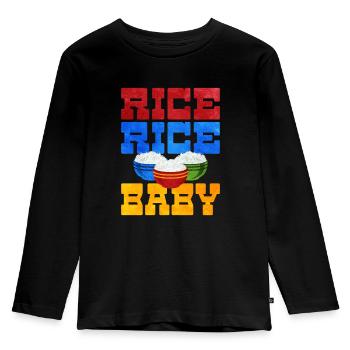 Riz - T-shirt manches longues Premium Enfant - noir - Devant - AI Model Kid Male (0cm)