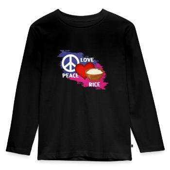 Riz - T-shirt manches longues Premium Enfant - noir - Devant - AI Model Kid Male (0cm)