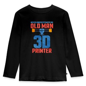 3D Printing - Kids' Premium Longsleeve Shirt - black - Front - AI Model Kid Male (0cm)