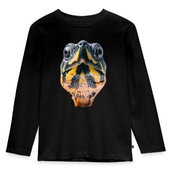Schildkröte - Kinder Premium Bio Langarmshirt - Schwarz - Vorne - AI Model Kid Male (0cm)