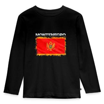 Monténégro - T-shirt manches longues Premium Enfant - noir - Devant - AI Model Kid Male (0cm)