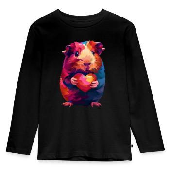 Meerschweinchen - Kinder Premium Bio Langarmshirt - Schwarz - Vorne - AI Model Kid Male (0cm)