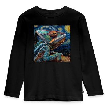 Chamäleon - Kinder Premium Bio Langarmshirt - Schwarz - Vorne - AI Model Kid Male (0cm)