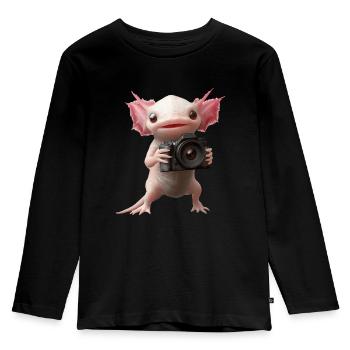 Axolotl - Kinder Premium Bio Langarmshirt - Schwarz - Vorne - AI Model Kid Male (0cm)