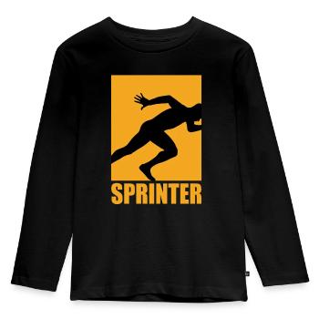 Sprinter Design - Kinder Premium Bio Langarmshirt - Schwarz - Vorne - AI Model Kid Male (0cm)