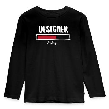 Funny Designer Design - Kinder Premium Bio Langarmshirt - Schwarz - Vorne - AI Model Kid Male (0cm)