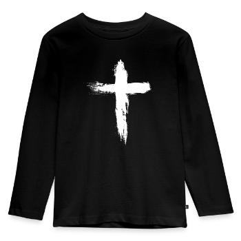 katholisch - Kinder Premium Bio Langarmshirt - Schwarz - Vorne - AI Model Kid Male (0cm)