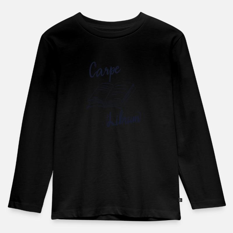 Carpe Librum II Geschenk - Kinder Premium Bio Langarmshirt - Schwarz