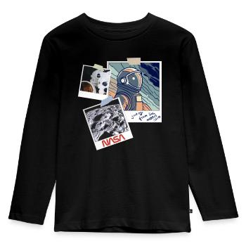 NASA Greetings From The Moon Design - Kids' Premium Longsleeve Shirt - black - Front - AI Model Kid Male (0cm)