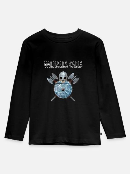 Valhalla ruft an - Kinder Premium Bio Langarmshirt - Schwarz