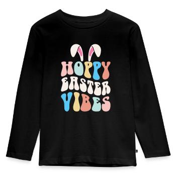 Hoppy Easter Vibes - Ostern - Kids' Premium Longsleeve Shirt - black - Front - AI Model Kid Male (0cm)