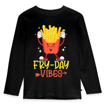 Sensations de la journée de frites : délices croquants et moments heureux - T-shirt manches longues Premium Enfant - noir - Devant - AI Model Kid Male (0cm)