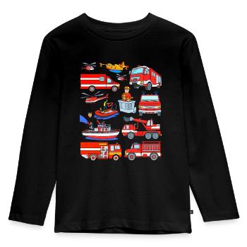 Children's Fire Brigade - Kids' Premium Longsleeve Shirt - black - Front - AI Model Kid Male (0cm)