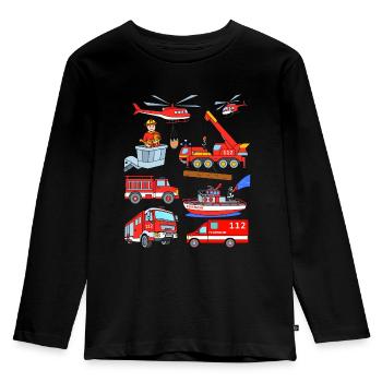 German fire brigade - Kids' Premium Longsleeve Shirt - black - Front - AI Model Kid Male (0cm)