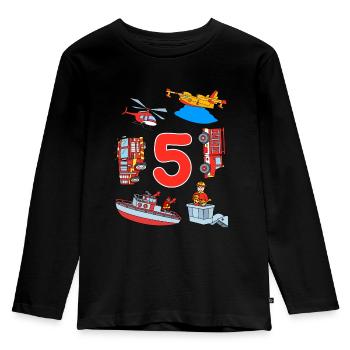 Fire Brigade Children 5 years Vehicles Firefighter - Kids' Premium Longsleeve Shirt - black - Front - AI Model Kid Male (0cm)