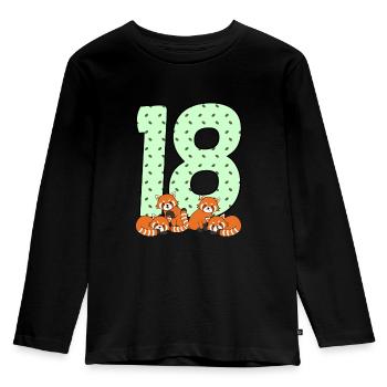 18th birthday - Kids' Premium Longsleeve Shirt - black - Front - AI Model Kid Male (0cm)