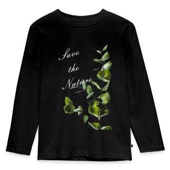 natur - Kinder Premium Bio Langarmshirt - Schwarz - Vorne - AI Model Kid Male (0cm)