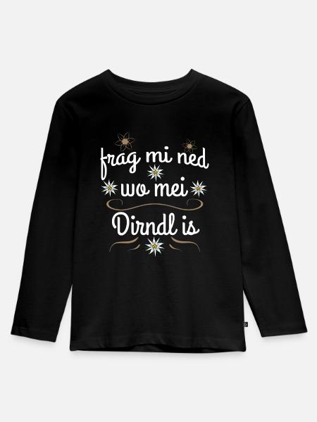 dirndl fund 2 - Kinder Premium Bio Langarmshirt - Schwarz
