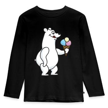 Ice Bear Ice Cream Ice Cream Ball Ice Winter - Kids' Premium Longsleeve Shirt - black - Front - AI Model Kid Male (0cm)