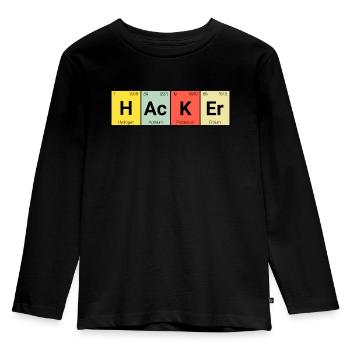 hacker - Kids' Premium Longsleeve Shirt - black - Front - AI Model Kid Male (0cm)