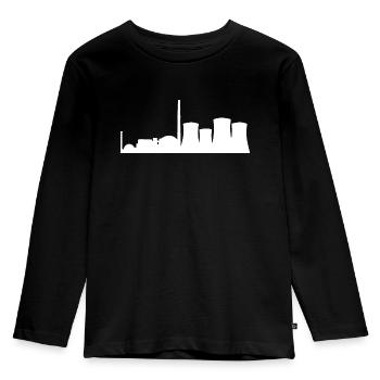 Nuclear power plant, nuclear power plant, power plant, cooling towers - Kids' Premium Longsleeve Shirt - black - Front - AI Model Kid Male (0cm)