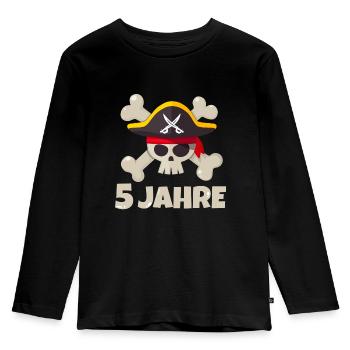 5. Geburtstag Pirat 5 Jahre Jungen Geschenk - Kinder Premium Bio Langarmshirt - Schwarz - Vorne - AI Model Kid Male (0cm)